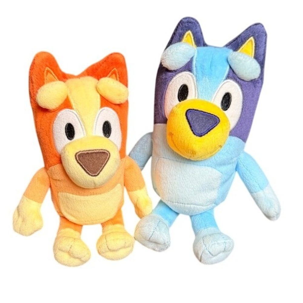 Bluey‎ and Bingo Plush Toy Set Blue Orange Dog Stuffed Animal Toddler Cartoon